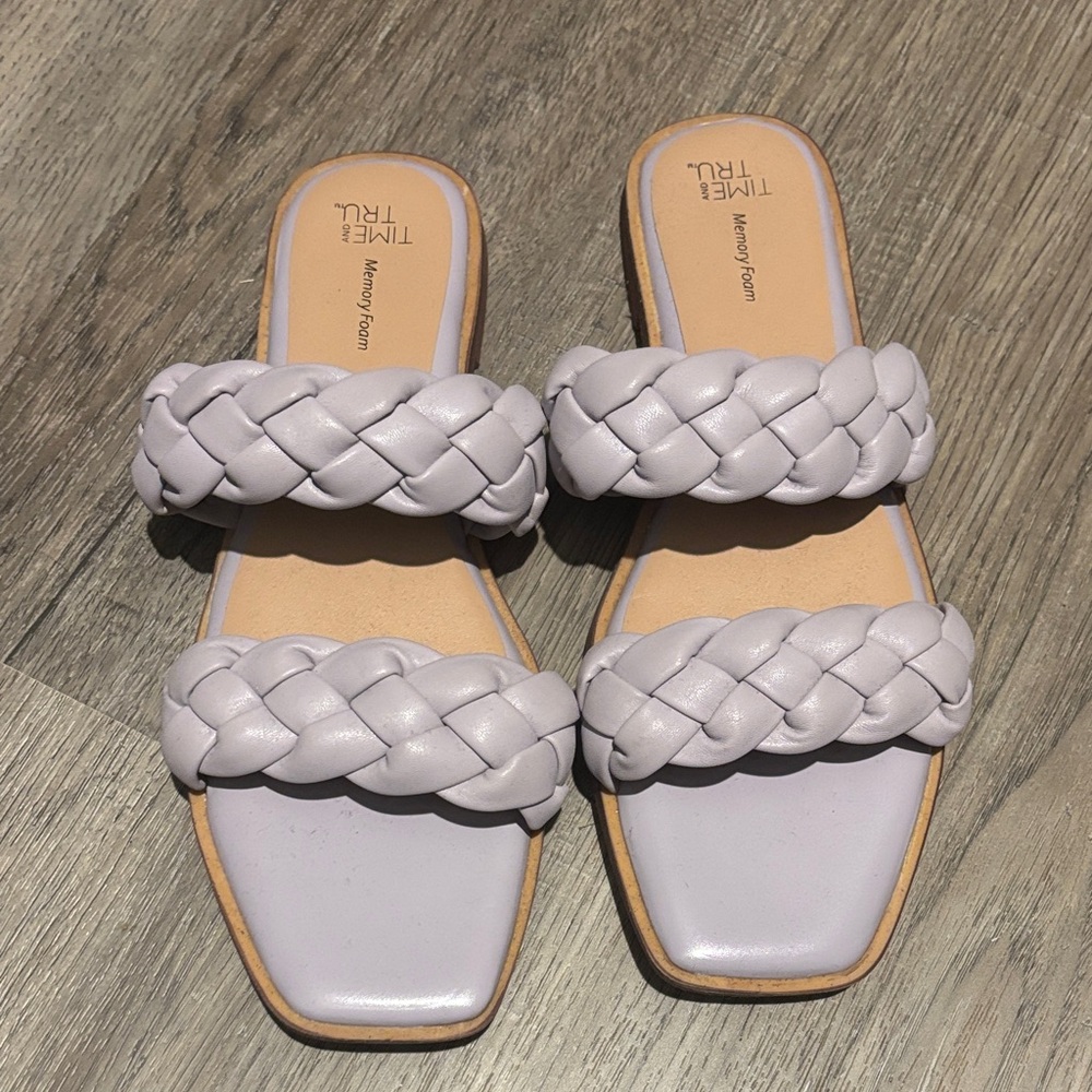 Time and Tru Women's Braided Sandals - Light Purple